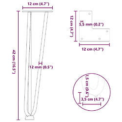 vidaXL Pieds de table en forme d'épingle à cheveux 4 pcs noir 42 cm pas cher