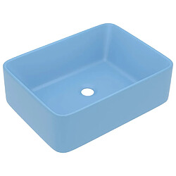 vidaXL Lavabo de luxe Bleu clair mat 41x30x12 cm Céramique