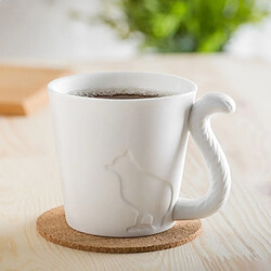 Totalcadeau Mug en céramique chat avec anse queue de l'animal