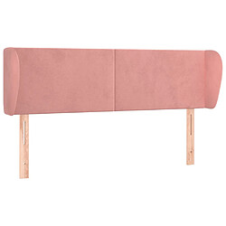 vidaXL Tête de lit avec oreilles Rose 147x23x78/88 cm Velours