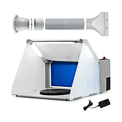 Kit de cabine de peinture portable Airbrush Spray Booth avec Ventilateur puissant 3 Lumières LED