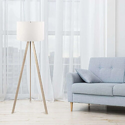 Hanah Home Lampadaire en MDF et PVC Floor chêne et blanc.