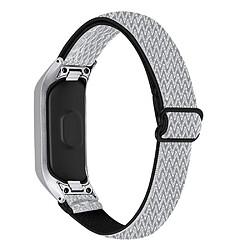 Bracelet en nylon élastique réglable tressée noir/blanc pour votre Samsung Galaxy Fit-e R375