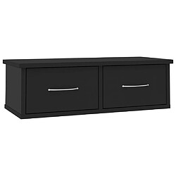 vidaXL Étagère murale avec tiroirs noir 60x26x18,5cm Bois d'ingénierie