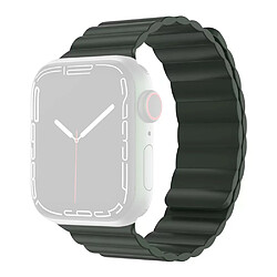 Bracelet en silicone MUTURAL sangles réglables, anti-sueur, magnétique, vert pour votre Apple Watch Series 7 45mm/6/5/4/SE 44mm/3/2/1 42mm