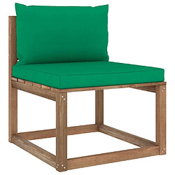 Avis vidaXL Salon palette de jardin 5 pcs et coussins Bois de pin imprégné