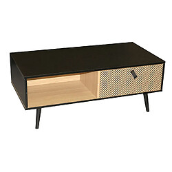 Urban Living Table basse contemporaine effet bois Chelsea - L. 100 x H. 40 cm - Noir