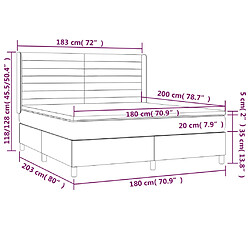 vidaXL Sommier à lattes de lit avec matelas Marron foncé 180x200 cm pas cher