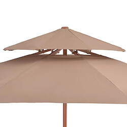 Acheter vidaXL Parasol à deux étages avec mât en bois 270 cm taupe