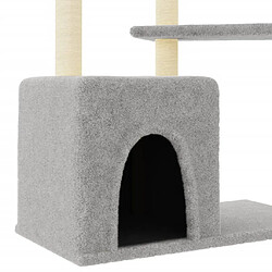 Acheter Helloshop26 Arbre à chat meuble tour grimper jouet grattage grattoir escalade plateforme avec griffoirs en sisal clair 107,5 cm gris 02_0022544