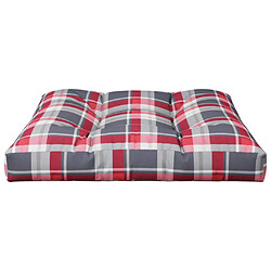 Acheter vidaXL Coussin de palette motif à carreaux rouge 80x80x12 cm tissu