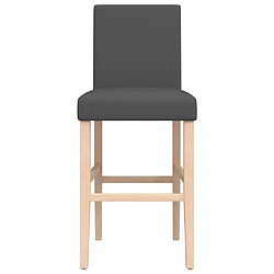 Acheter vidaXL Chaises de bar lot de 2 bois massif d'hévéa et tissu