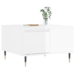 Avis Maison Chic Table basse,Table Console Table d'appoint, Table pour salon blanc brillant 55x55x36,5 cm bois d'ingénierie -MN65524