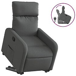 vidaXL Fauteuil inclinable Gris foncé Tissu