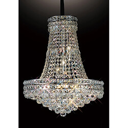 Luminaire Center Suspension Frances 14 Ampoules chrome poli/cristal