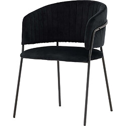 Acheter Venture Home Fauteuil en tissu velours et acier noir Selma.