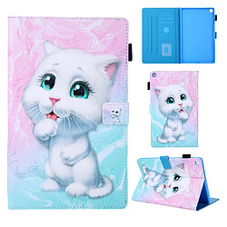 Etui en PU mousse d'impression de modèle chat pour votre Samsung Galaxy Tab A7 10.4 (2020) T500/T505