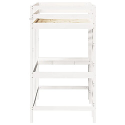 Acheter Vidaxl Lit superposé avec bureau blanc 90x190 cm bois de pin massif