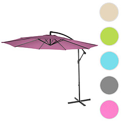 Mendler Parasol Acerra, parasol parasol, Ø 3m inclinable, polyester/acier 11kg ~ rouge lavande sans socle