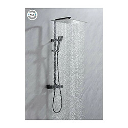 Acheter Colonne de douche OCEANIC - Mitigeur thermostatique - Pomme haute carrée 40x40 cm - Noir mat