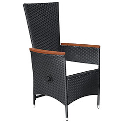 Acheter Salle à manger de jardin 7 pcs,Table et chaise à dîner Résine tressée Noir -MN30671