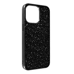 Avizar Coque iPhone 13 Pro Max Design Paillettes Rigide Finition Relief Noir