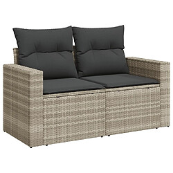 Avis vidaXL Salon de jardin 4 pcs avec coussins gris clair résine tressée