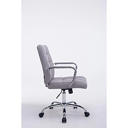 Decoshop26 Chaise fauteuil de bureau à roulettes en tissu gris hauteur réglable BUR10113