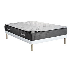 Vente-Unique Ensemble 160 x 200 cm sommier tapissier + matelas ressorts ensachés 7 zones et mémoire de forme ép.28cm - MARANI de YSMÉE