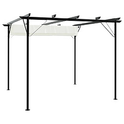 vidaXL Pergola avec toit rétractable Blanc crème 3 x 3 m Acier