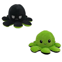 Universal Flip peluche belle poupée en peluche, simulation douce réversible Toyblack / vert