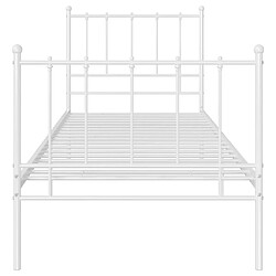 Acheter Maison Chic Lit adulte - Lit simple Cadre de lit,Structure du lit Contemporain Blanc Métal 90x200 cm -MN11583