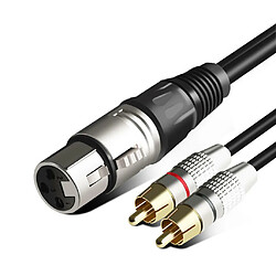 XLR 3Pin Femelle à 2RCA Mâle Jack Haut-Parleur Audio SplitterCable Connecteur 1M