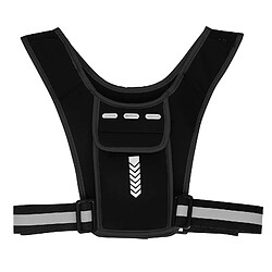 Avizar Gilet Réfléchissant Vélo Taille Ajustable Espaces de Rangement Noir