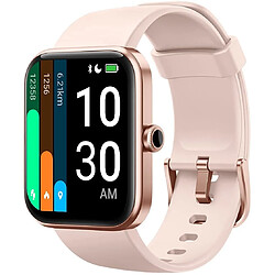 Chrono Montre Connectée Femme avec Oxymetre Alexa intégré Smartwatch pour Android iOS Podometre Marche Cardiofrequencemetre Mode Natation Fond d'écran Personnalisé Gérer la Musique Météo Menstruel,Rose