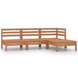 Maison Chic Salon de jardin 4 pcs - Table et chaises d'extérieur - Mobilier/Meubles de jardin Moderne Bois de pin massif Marron miel -MN31919