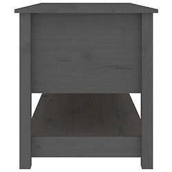 Avis vidaXL Table basse Gris 102x49x55 cm Bois massif de pin