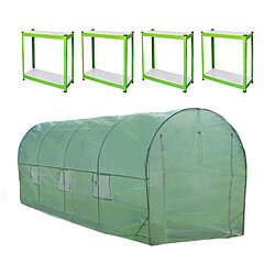 Monstershop Serre Polytunnel 19mm 5m x 2m avec Étagères