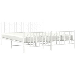 Avis Maison Chic Cadre/structure de lit métal et tête de lit + pied de lit pour adulte - Lit Moderne Chambre blanc 183x213cm -MN25394