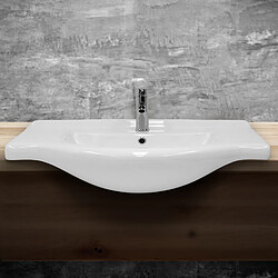 Avis ML DESIGN MODERN LIVING céramique lavabo blanc, brillant lavabo à poser 675x215x515mm