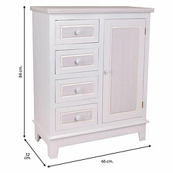 Acheter Meuble d'Entrée avec Tiroirs Alexandra House Living Blanc Bois MDF 32 x 84 x 66 cm