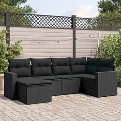 Maison Chic Salon de jardin 6 pcs avec coussins | Ensemble de Table et chaises | Mobilier d'Extérieur noir résine tressée -GKD81705