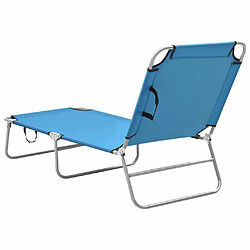 Acheter Maison Chic Chaise longue pliable de jardin | Bain de soleil Relax | Transat acier et tissu bleu turquoise -GKD52995