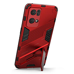 Coque en TPU anti-griffes, anti-choc avec béquille, rouge pour votre Oppo Reno7 Pro 5G