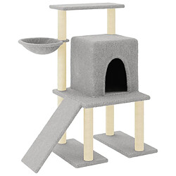 Arbre à chat avec griffoirs,niche pour chat en sisal Gris clair 96,5 cm -MN28326