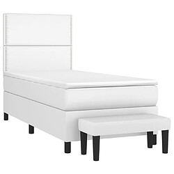 Avis Maison Chic Lit Adulte - Lit simple Lit à sommier tapissier avec matelas moelleux - Meuble de Chambre Blanc 80x200 cm Similicuir -MN11963