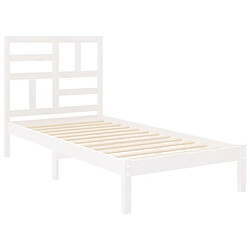 Avis vidaXL Cadre de lit sans matelas blanc bois massif 90x200 cm