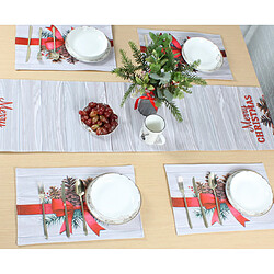 Avis C360 Table de Noël Runner Christmas Nappe Long Strip Nappe Intérieur Accueil Décorations de Noël pour les fêtes de vacances