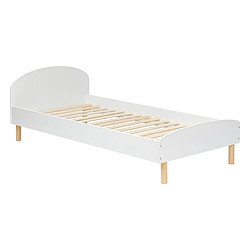 Pegane Lit pour enfant en bois coloris blanc - longueur 193 x Profondeur 67 x Hauteur 95 cm