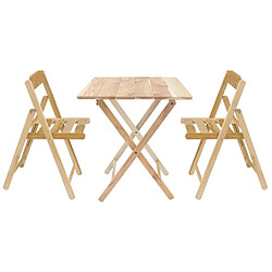 Tramontina Ensemble table et chaises de jardin pliante en teck FSC naturel